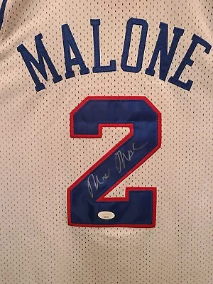 Moses Malone Signed Philadelphia Sixers  76ers Home Jersey JSA Authenticated • $275