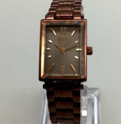 $17.99 • Buy Relic Watch Women Metallic Brown Tone Rectangle Dial 30M New Battery 6.5 
