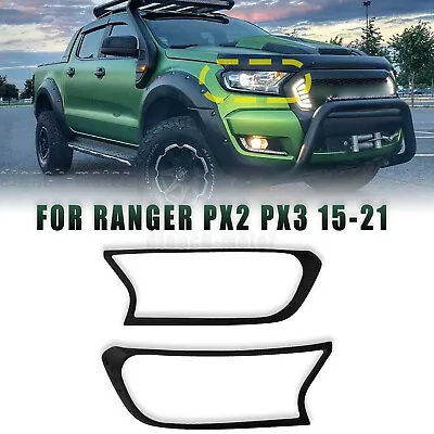 Pair Black Headlight Lamp Front Cover Trim Guard For Ford Ranger Px2 Px3 15 - 21 • $29.09