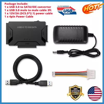 For Ultra Recovery Converter USB3.0 To SATA IDE SSD Hard Drive Disk Adapter USA • $20.88