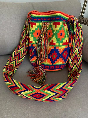 Wayuu Mochila Bag Bright & Multicolor Columbian Bucket Bag • $40