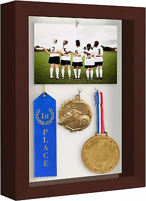 8X10 Shadow Box Frame In Mahogany With Soft Linen Back - Composite Wood With Sha • $35.82