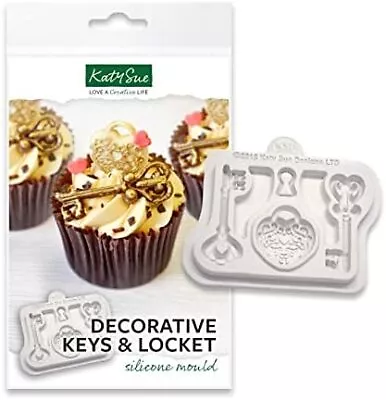 Sue 2 Decorative Keys & Locket Silicone Mold For Cake Decorating & Craft - Keys  • $24.99