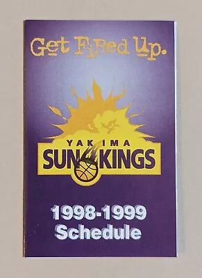 1998-99 Yakima SunKings Basketball Pocket Schedule CBA 🏀🏀 • $0.99