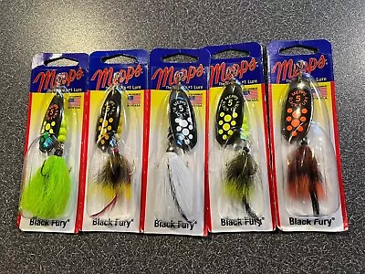 5 New Mepps Black Fury Dressed Size #5 1/2 Oz Spinners Lot • $22