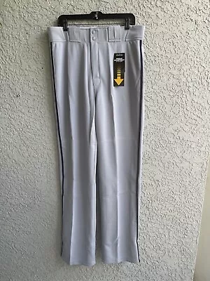 Easton Quantum Plus Adult Baseball Pant Grey/Navy Piping Adjust Hem XL #1296 NWT • $27