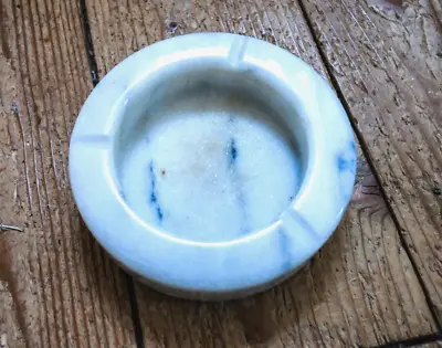 Large Marble Ashtray Mid Century MCM Vintage Stone White Grey 13cm Heavy • £15.99