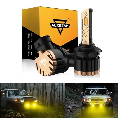 AUXBEAM 9006 HB4 LED Headlight Bulbs Low Beam 8000LM 3000K Yellow Fog Lights Kit • $29.99