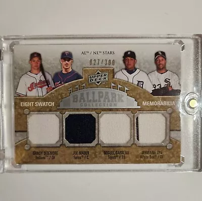 UD 8 Swatch Sizemore/Mauer/Cabrera/Dye/Martinez/Cuddyer/Verlander/Swisher /300 • $35