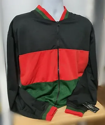 New Legendary Bulls Chicago Full Zip Jacket L Large Red Black Green Stripes  • $69.99