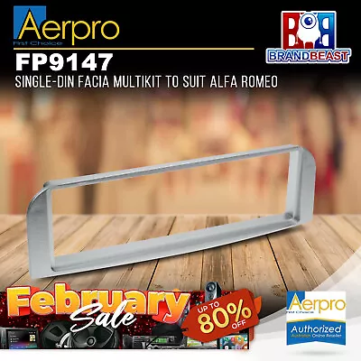 Aerpro FP9147 Single DIN Silver Facia Kit Suit Alfa Romeo 147/GT 2001 - 2010 • $21.24