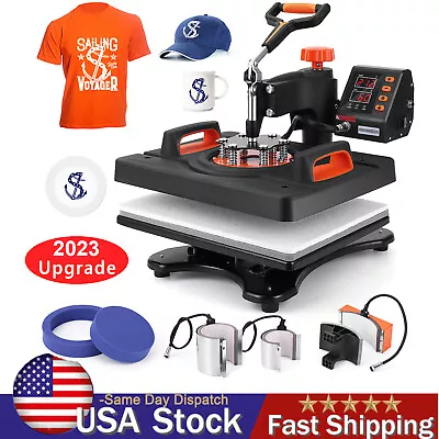 6in1 T-Shirt Heat Press Machine Digital Transfer Sublimation Double Heating Tube • $159.99