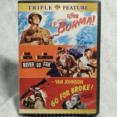 Objective Burma! Never So Few & Go For Broke DVD Errol Flynn & Frank Sinatra • $4.24