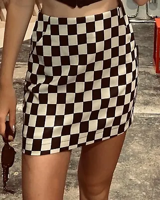 Black And White Checker Mini Skirt - WHOLESALE • $9