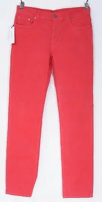 NWT VERSACE COLLECTION Red Corduroy Stretch Cotton Slim Fit Jeans 30 (EU 46) • $49.99