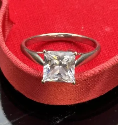 10K White Gold Alwand Vahan CZ Engagement Ring Size 6.75 • $60
