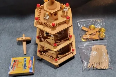 Vintage Christmas Nativity 3-Tier Tower Wooden Candle Holder Carousel**NICE*** • $60