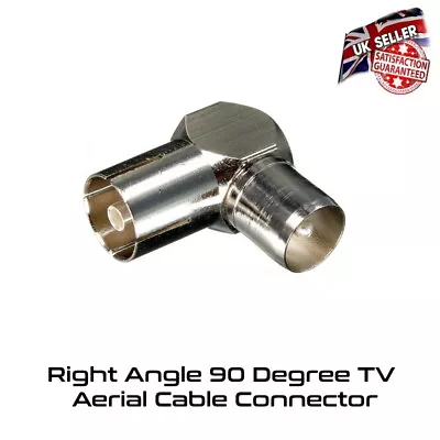 £2.99 • Buy Right Angle 90 Degree TV Aerial Cable Connector Female Socket To Male Coax Plug