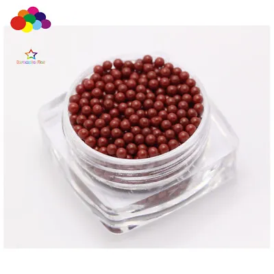 1000pcs 12g Glass Red Coffee Micro Beads Small No Hole 1.5-2mm Nail Art Caviar • $0.99