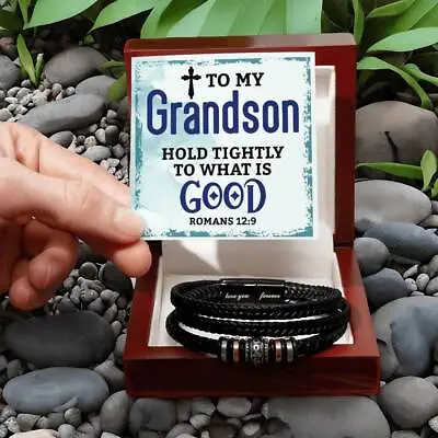 To My Grandson From Grandma Boys Jewelry Gifts For Son Love You Forever Bracelet • $45.10
