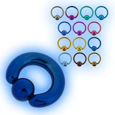 2.4mm 10g Large Gauge Titanium BCR Ball Closure Ring Captive Bead Heavy Grade 23 • £4.99