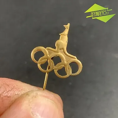 £20.09 • Buy Vintage Australia Olympics Gold-tone Stick Pin Lapel Pin Badge Kangaroon Rings 