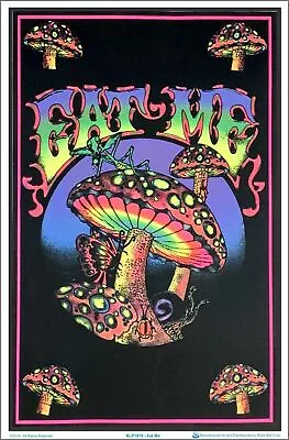 Eat Me Mushroom - Blacklight Poster - 23  X 35  Inches Flocked Trippy • $15.70