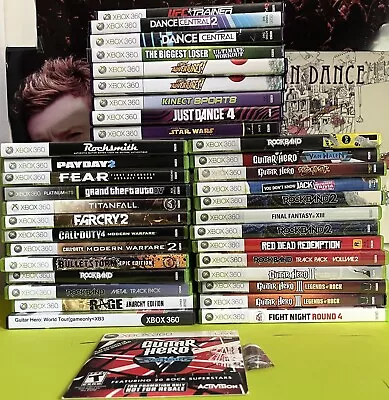 Xbox 360 Lot Bundle 36 Games Untested Used Sold AS-IS W/ Kinect Accessories • $200