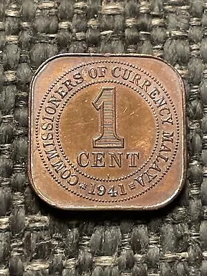 1941 1 CENT BRITISH MALAYA Coin • $1.99