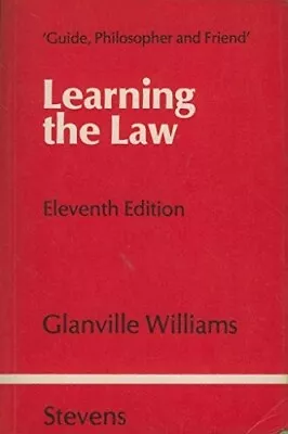 Learning The Law 11th Ed. By Glanville L. Williams (Paperback  1982) Like New. • £2