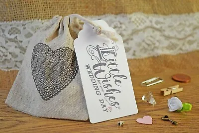 Little Bag Of Wishes For Wedding Day - Handmade Keepsake Gift - Mr & Mrs Gift • £3.95