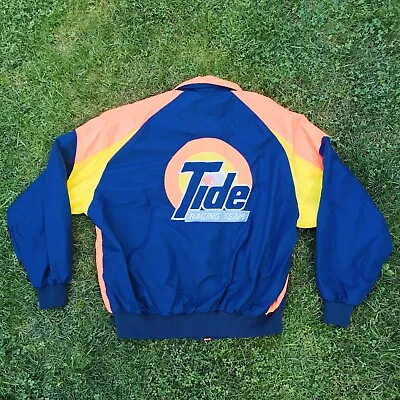 Vintage NASCAR Tide Racing Zip Up Jacket Coat Mens XL Osterman Made In USA 90’s • $44.95