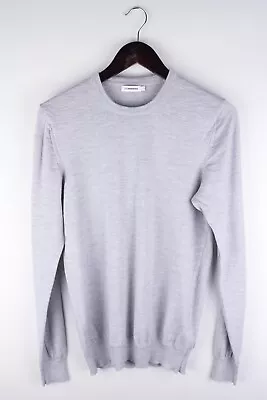 £20.95 • Buy J.Lindeberg C NECK FINE MERINO Men Jumper Knit Casual Grey Pullover Size M