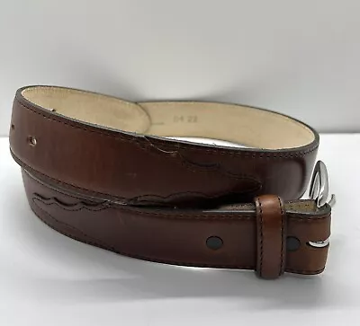 Justin Mens Brown Leather Belt Sz 32 Classic Western Snap Closure Remove Buckle • $39.99