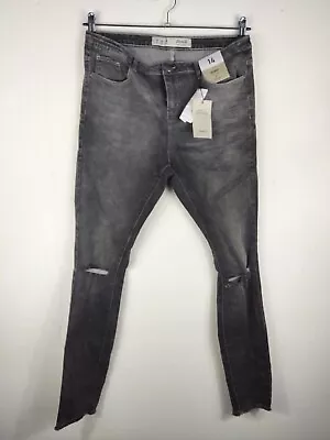 £12.99 • Buy Primark Womens Jeans Black Skinny Low Rise Cut Out Knees Size 14 New