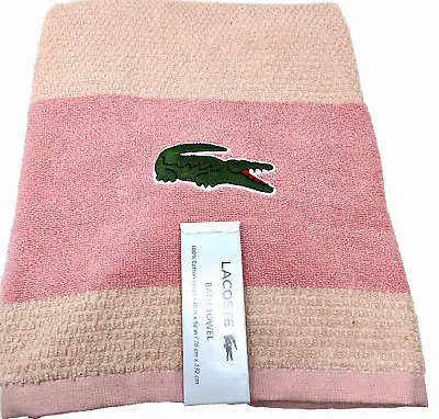 Lacoste Bath Towel Pink 100% Cotton Great Gift • £27.97