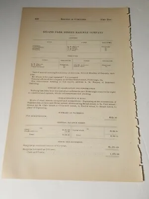 1891 Train Document HILAND PARK STREET RAILWAY Pending Trolley RR PITTSBURGH  PA • £9.65
