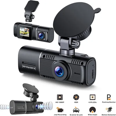 $84.99 • Buy TOGUARD 1080P Dual Dash Cam Front And Inside Car Recorder Camera Night Vision