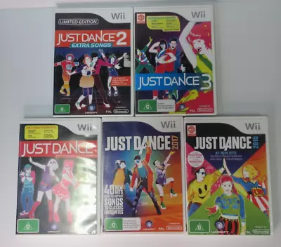 5x Just Dance Bundle - Nintendo Wii - Just Dance 1 2 3 2015 2017 - Free Post • $48