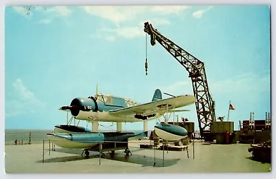 Postcard Alabama Mobile USS Alabama OS2U Kingfisher Seaplane Chrome A460 • $7.79