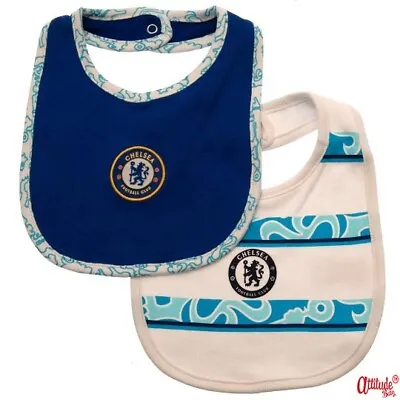 Chelsea Baby Bibs-Chelsea 2 Pack-Official-Chelsea Baby Clothes-Chelsea Baby Bibs • £12.99