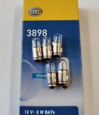 $9.75 • Buy 5 Pack Vw Dash Bulb 12v 2w Single Contact Bug Bus Ghia (set Of 5) N177222 3898