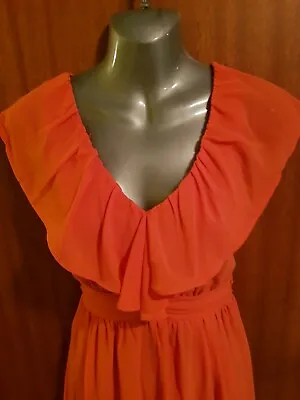 £19.99 • Buy Ladies Orange Floaty Mini Dress Size 8/10