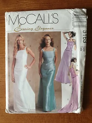 McCalls 3163 Evening Formal Skirt Train Corset Wedding Prom Dress Sewing Pattern • £5.60