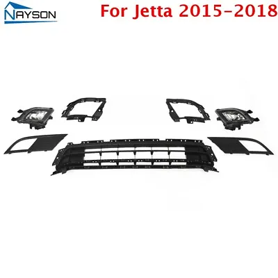 For Jetta 2015-2018 7PCS Front Lower Grille Set With Fog Light Lamp And Bezels • $62.98