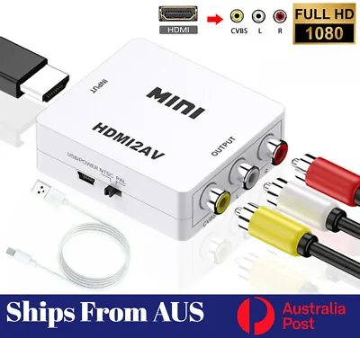 HDMI To AV Converter Output Digital To RCA Analog Audio / Video Input HD 1080P • $10.99