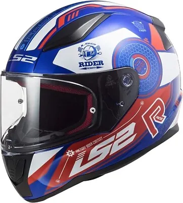LS2 RAPID TOURING ROAD MOTORCYCLE FULL FACE HELMET  Gloss Blue Red White 3XL • $85