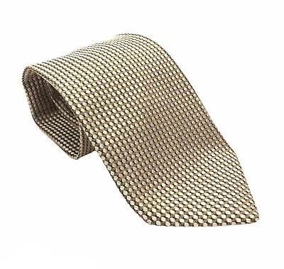 CANALI Yellow Gold Men's Silk Necktie 58.75  Long 3.625  Wide Made In Italy • $24.95