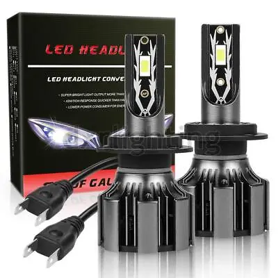 2X H7 LED Headlight Bulb Super Bright Kit 120W 25000LM High Low Beam White 6000K • $14.98