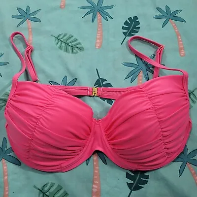 £9.50 • Buy SARESS Bikini Top Pink Padded Adjustable Straps Size 12 UK